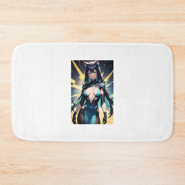 Item preview, Cyberpunk Battle Maiden Anime Girl Cat Ear Aesthetic Art designed and sold by iloveanimechibi.