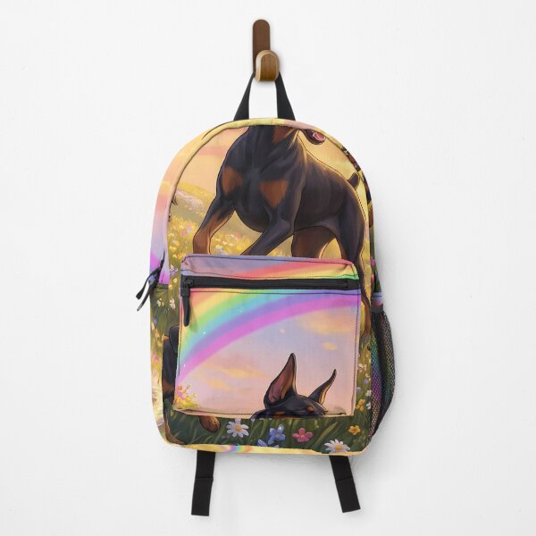 Item preview, Joyful Doberman Pinscher Family at Sunset Rainbow Paradise designed and sold by PetMemorialArt.