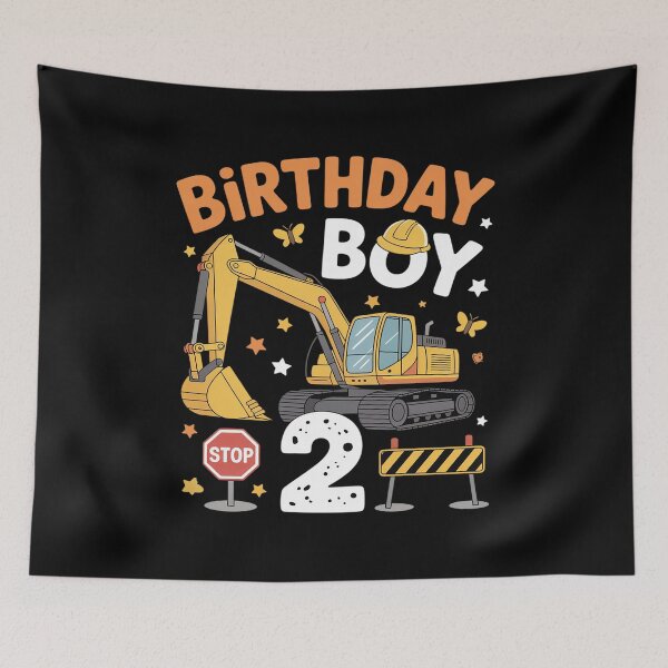 Item preview, 2nd Birthday Boy 2 Years Old Excavator Two Decorations designed and sold by catsdothingz.