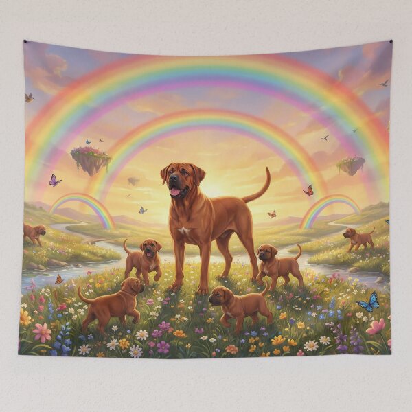 Item preview, Joyful Tosa Ken Family at Sunset Rainbow Paradise designed and sold by PetMemorialArt.