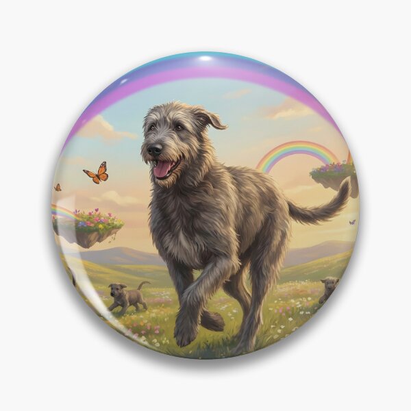 Item preview, Joyful Irish Wolfhound Family in Rainbow Paradise designed and sold by PetMemorialArt.