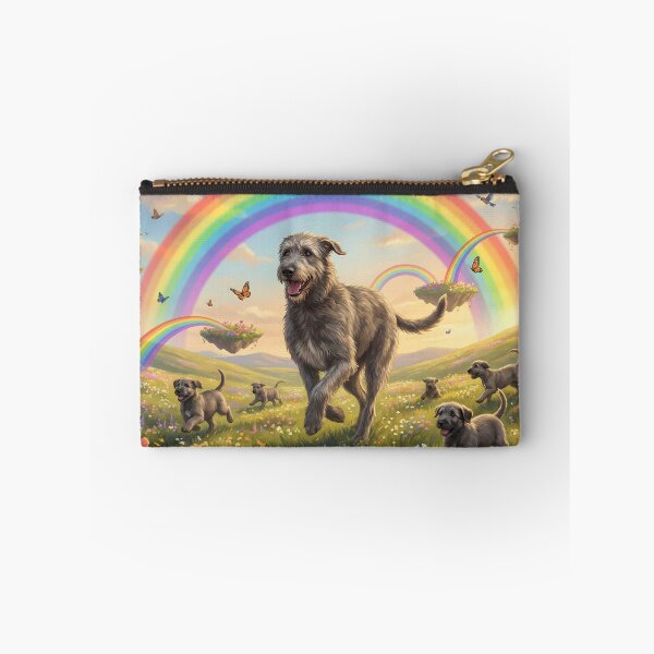 Item preview, Joyful Irish Wolfhound Family in Rainbow Paradise designed and sold by PetMemorialArt.