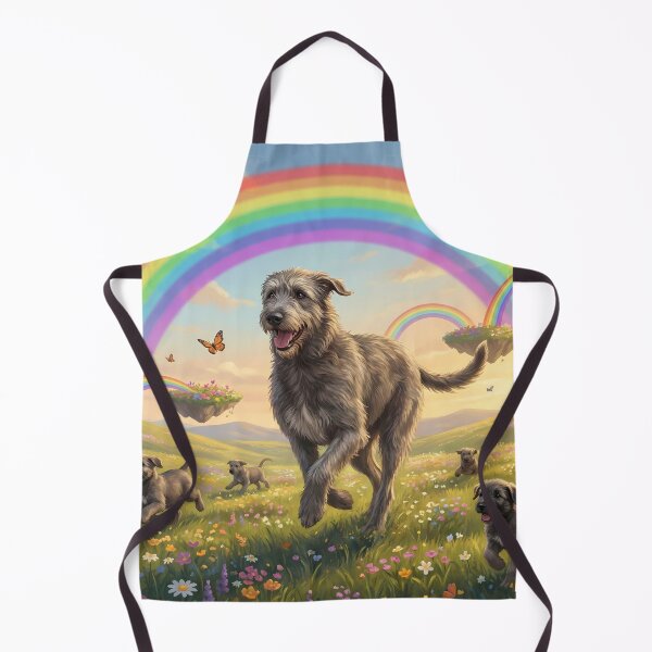Item preview, Joyful Irish Wolfhound Family in Rainbow Paradise designed and sold by PetMemorialArt.