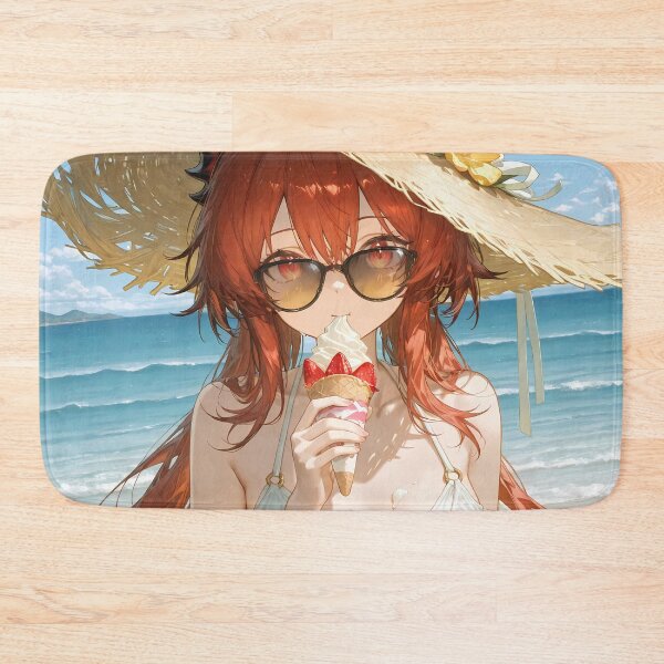 Item preview, Prelude Surtr Arknights Ice Cream Summer Beach Kawaii Anime Girl designed and sold by Tokyonomad.