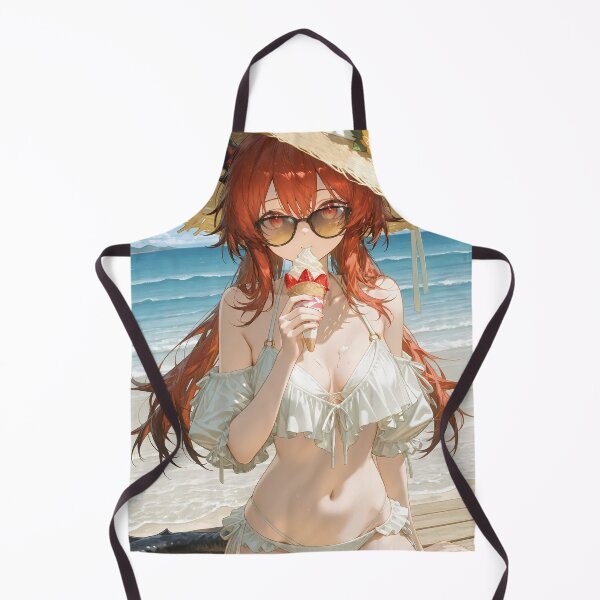 Item preview, Prelude Surtr Arknights Ice Cream Summer Beach Kawaii Anime Girl designed and sold by Tokyonomad.