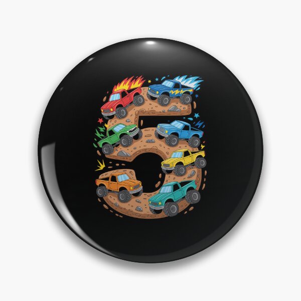 Item preview, 5 Year Old Monster Truck Boy Toddler 5th Birthday Party designed and sold by catsdothingz.
