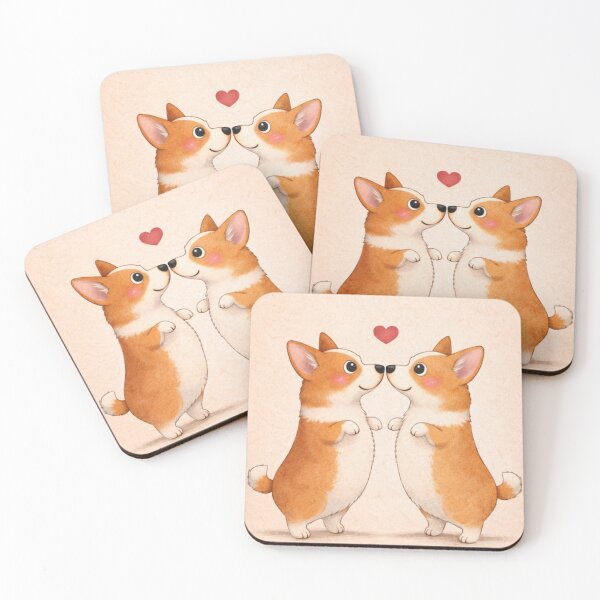 Item preview, Corgi Love – Cute Corgi Couple Valentine Illustration designed and sold by Darlin8888.