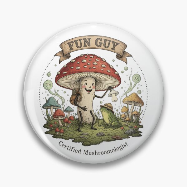 Item preview, ​Fun Guy - Vintage Mushroom Botanical Pun Art designed and sold by NonditStudio.