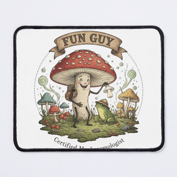 Item preview, Fun Guy - Vintage Mushroom Botanical Pun Art designed and sold by NonditStudio.