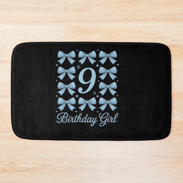 Item preview, 9th Birthday Girl Blue Coquette Bow 9 Year Old designed and sold by catsdothingz.