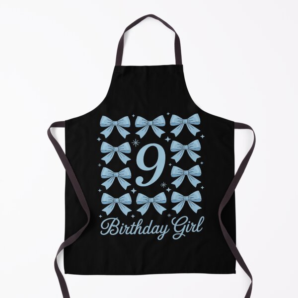 Item preview, 9th Birthday Girl Blue Coquette Bow 9 Year Old designed and sold by catsdothingz.