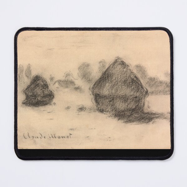 Item preview, Stacks of Wheat by Claude Monet: Minimalist Rural Landscape Fine Art Print designed and sold by artofuniverse.