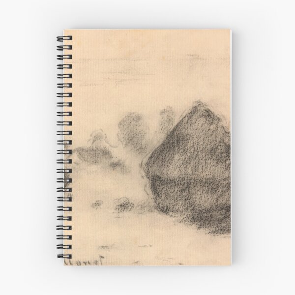 Item preview, Stacks of Wheat by Claude Monet: Minimalist Rural Landscape Fine Art Print designed and sold by artofuniverse.