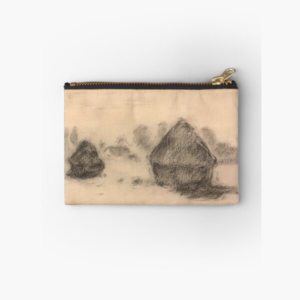 Item preview, Stacks of Wheat by Claude Monet: Minimalist Rural Landscape Fine Art Print designed and sold by artofuniverse.