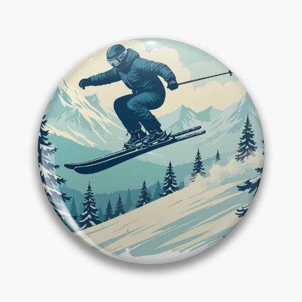 Item preview, Powder Day Ski Sticker  Skier Jumping in Fresh Snow Mountain Decal designed and sold by Design-Pro-21.