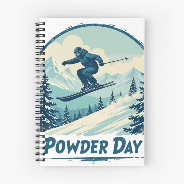 Item preview, Powder Day Ski Sticker  Skier Jumping in Fresh Snow Mountain Decal designed and sold by Design-Pro-21.