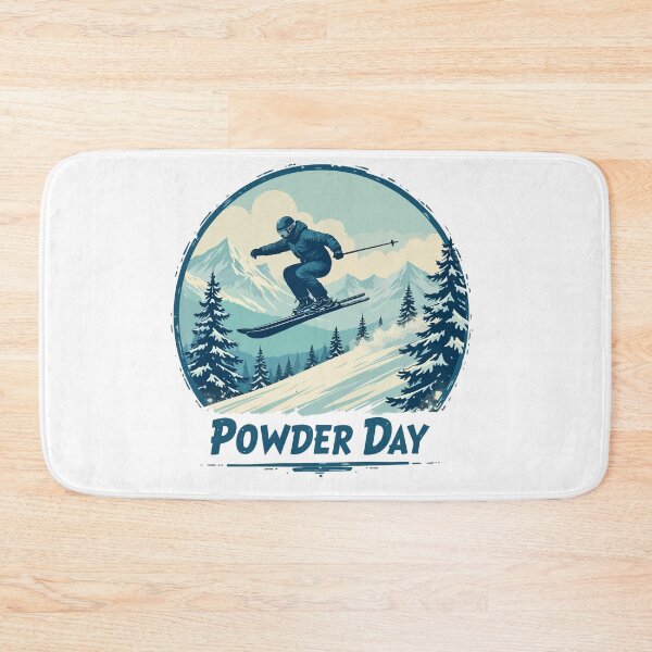Item preview, Powder Day Ski Sticker  Skier Jumping in Fresh Snow Mountain Decal designed and sold by Design-Pro-21.