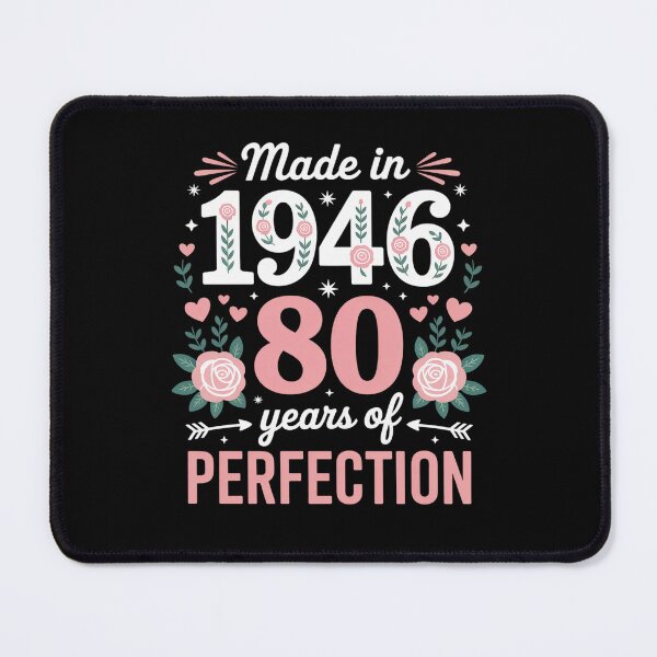 Item preview, 80 Year Old Made in 1946 Floral 80th Birthday Women T-Shirt designed and sold by catsdothingz.
