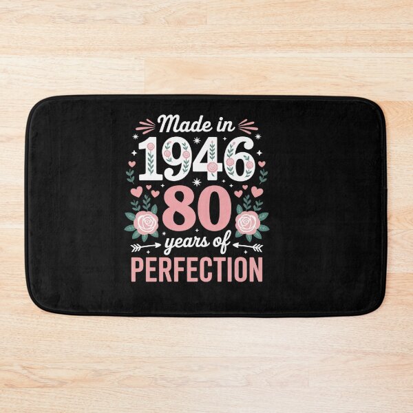 Item preview, 80 Year Old Made in 1946 Floral 80th Birthday Women T-Shirt designed and sold by catsdothingz.