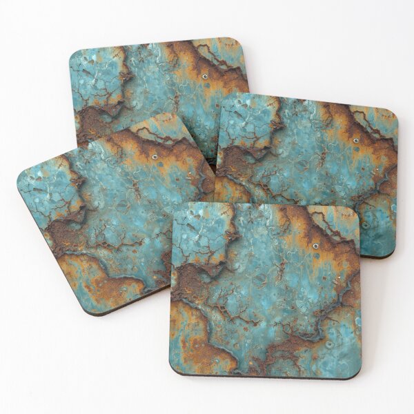 Item preview, Abstract Turquoise Patina and Copper Rust Texture designed and sold by The Rust Lab.