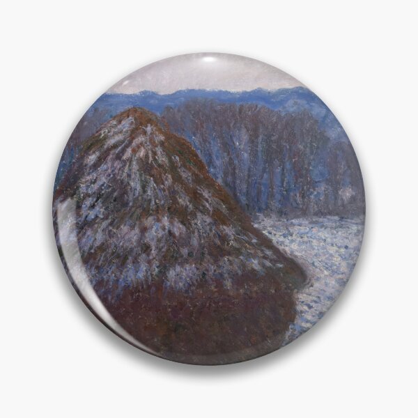 Item preview, Stack of Wheat by Claude Monet: Winter Impressionist Landscape Poster designed and sold by artofuniverse.