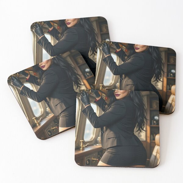 Item preview, Cassandra in black suit on a steampunk zeppelin designed and sold by CathryneDelamort.