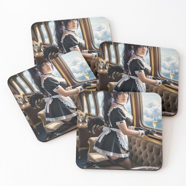 Item preview, Graceful maid with champagne on sunlit zeppelin designed and sold by CathryneDelamort.