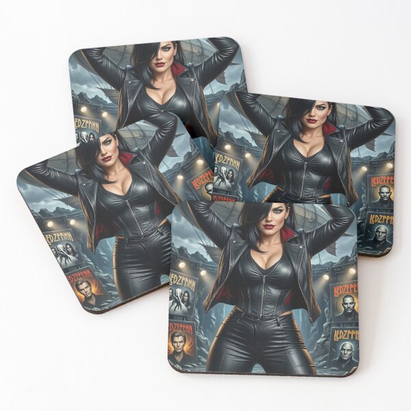 Item preview, Cassandra in sleek leather under a zeppelin sky designed and sold by CathryneDelamort.
