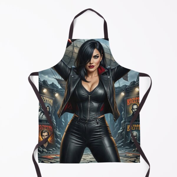 Item preview, Cassandra in sleek leather under a zeppelin sky designed and sold by CathryneDelamort.