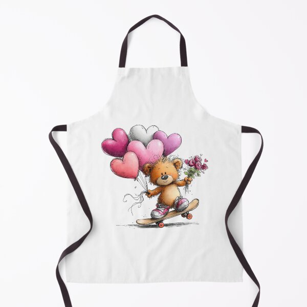 Item preview, Skateboard Teddy with Heart Balloons & Roses designed and sold by QuietBloom80.