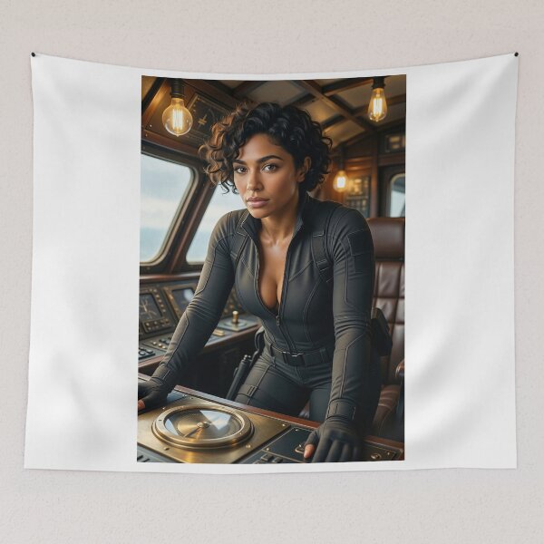 Item preview, Sarah in Black Bodysuit aboard a Zeppelin designed and sold by CathryneDelamort.