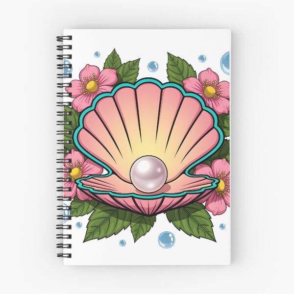Item preview, Floral Seashell with Pearl – Pink Coastal Cottagecore Illustration designed and sold by GiftsCreek.