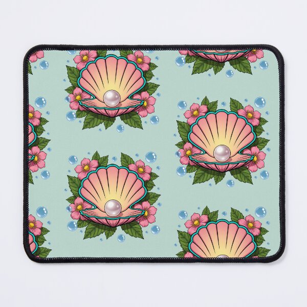 Item preview, Floral Seashell with Pearl – Pink Coastal Cottagecore Illustration designed and sold by GiftsCreek.