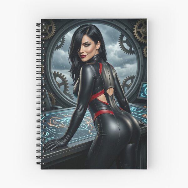 Item preview, Cassandra on a zeppelin in black and red latex designed and sold by CathryneDelamort.
