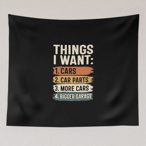 Item preview, Things I Want Cars Car Parts Bigger Garage designed and sold by dudelinart.