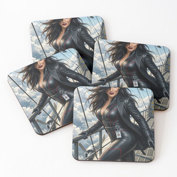 Item preview, Cassandra in black leather on a zeppelin deck designed and sold by CathryneDelamort.