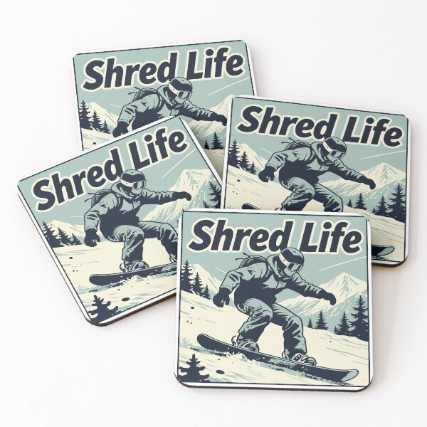 Item preview, Shred Life Snowboard T-Shirt  Retro Snowboarding Mountain Poster Tee designed and sold by Design-Pro-21.