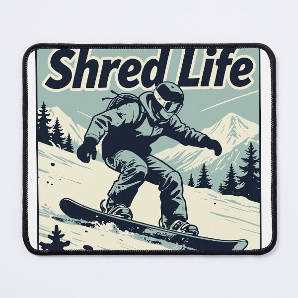 Item preview, Shred Life Snowboard T-Shirt Retro Snowboarding Mountain Poster Tee designed and sold by Design-Pro-21.