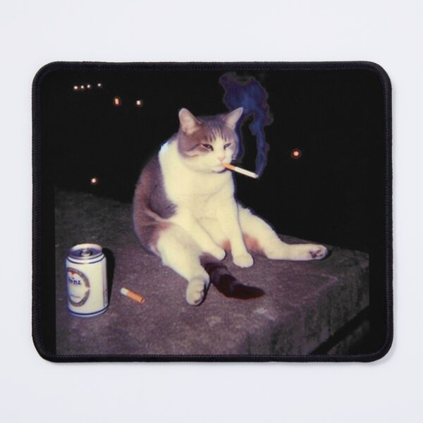 Item preview, Poster Smoking Cat Meme – Funny Cigarette Kitten designed and sold by ColemanOlmos.