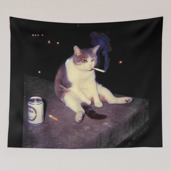 Item preview, Poster Smoking Cat Meme – Funny Cigarette Kitten designed and sold by ColemanOlmos.