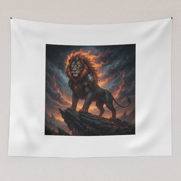 Item preview, Infernal Lion King – Dark Fantasy Wildlife Art designed and sold by NeoTeeFusion.