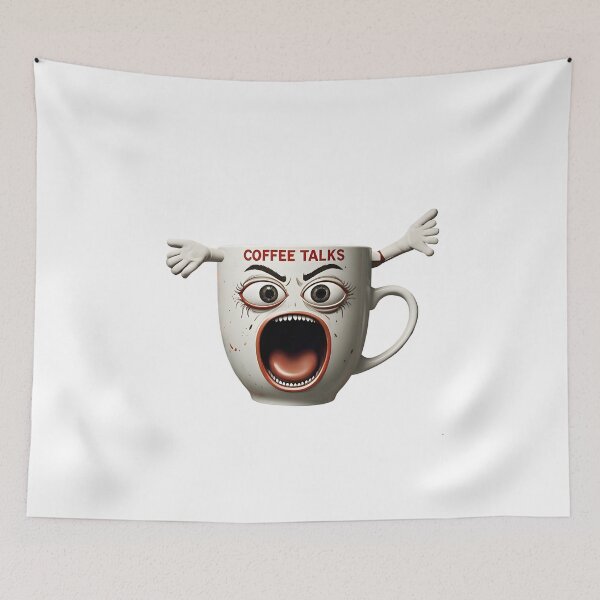 Item preview, Screaming Coffee Cup - Funny Caffeine Addict Morning Mood designed and sold by SamaStudios.
