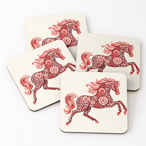Item preview, Year of the Horse 2026 Prancing Red Papercut Chinese Zodiac designed and sold by oynipshop.