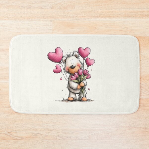 Item preview, Valentine Teddy with Tulips & Heart Balloons designed and sold by QuietBloom80.