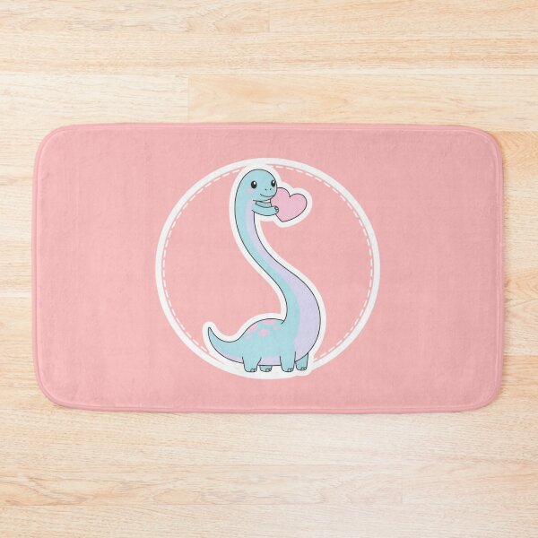 Item preview, Adorable Kawaii Pastel Blue Brachiosaurus Dinosaur Holding a Pink Heart for Love and Valentine Gift designed and sold by bvdesignart.