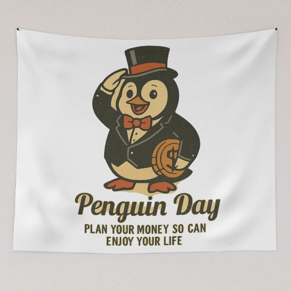 Item preview, Dapper Penguin Financial Planning Vintage designed and sold by Iuqiune.