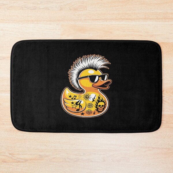 Item preview, Funny Tattooed Duck Mohawk Punk Rubber Duck designed and sold by HORIZBoutique.
