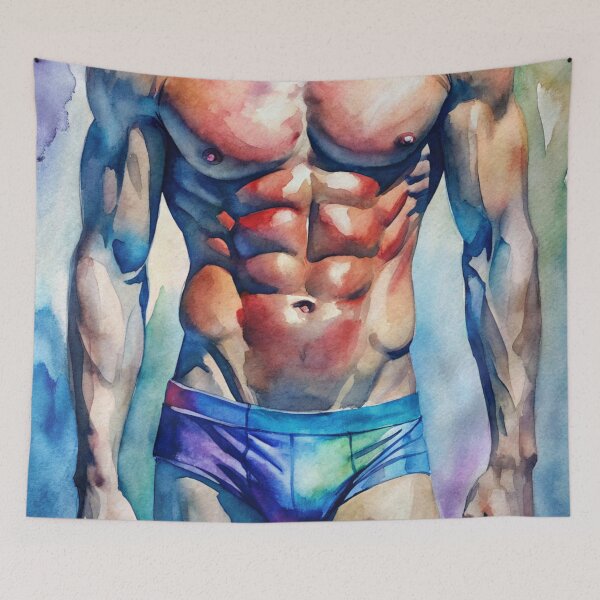 Item preview, Perfect Male Body -  watercolor artwork designed and sold by gayishdesign.