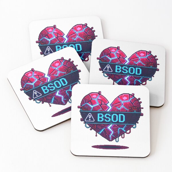 Item preview, BSOD Blue Screen of Death Heartbreak Warning Glitch Heart designed and sold by Brendan Arthur Ring.