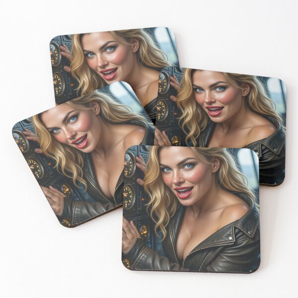 Item preview, Astrid smiling in a leather jacket on a zeppelin designed and sold by CathryneDelamort.
